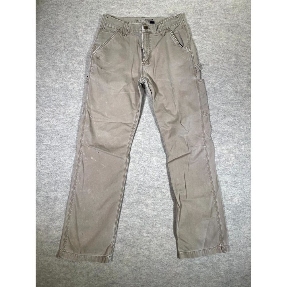 Carhartt‎ Authentic Relaxed Fit Carpenter Pants Mens 32x34 Beige Hammer Loop